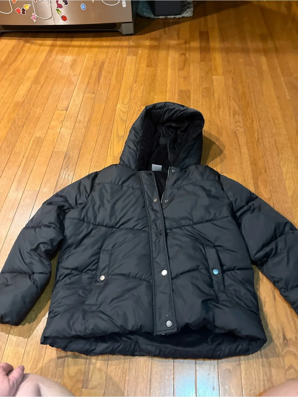 32 Degrees Black Kids Puffer Jacket with Hood